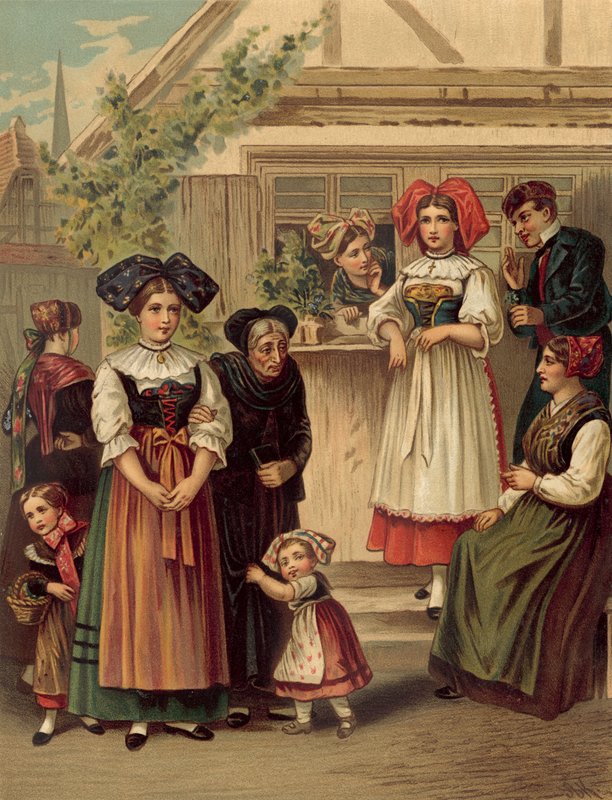 Costume allemand, Alsace autour de Strasbourg - Albert Kretschmer
