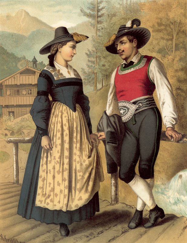Costume allemand, Tyrol Billerthal - Albert Kretschmer