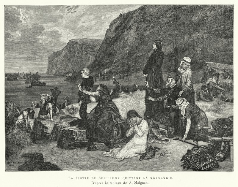 La flotte de Guillaume quittant la Normandie - Albert Pierre René (after) Maignan