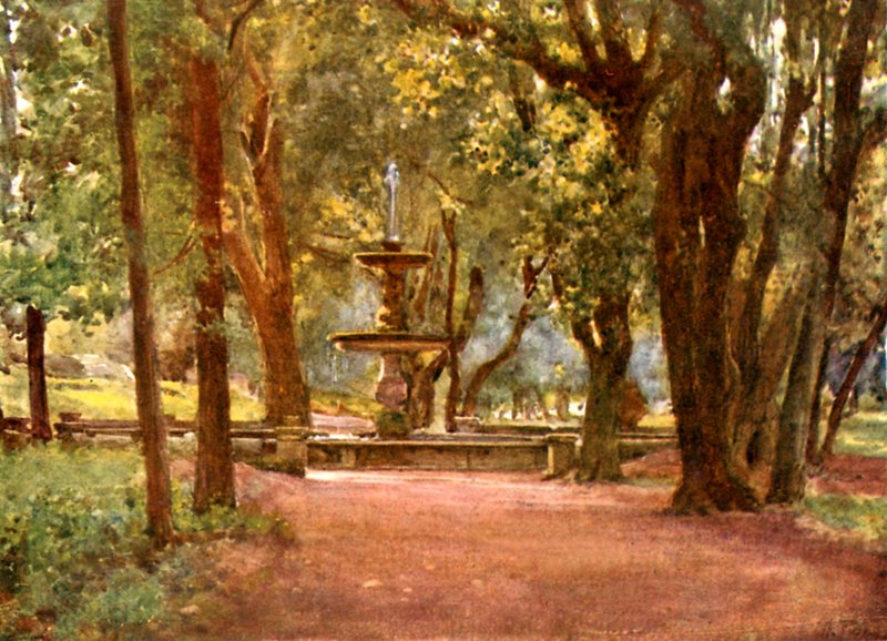 Avenue des Ilex et Fontaine (Fontana Scura) Villa Borghese - Alberto Pisa
