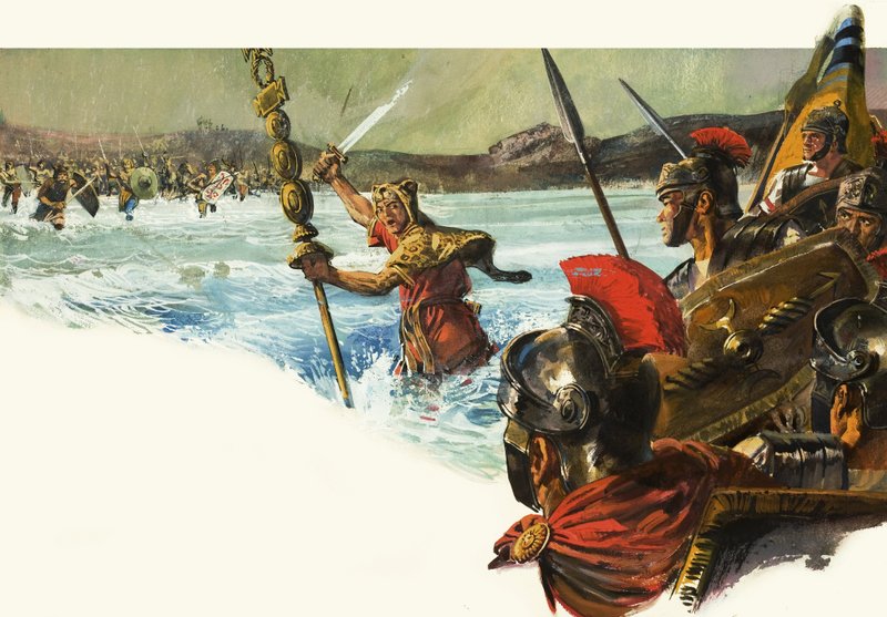 Des légions romaines non identifiées envahissent la Grande-Bretagne. - Alessandro Biffignandi