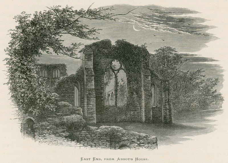 Abbaye de Netley, extrémité est, depuis la maison de l