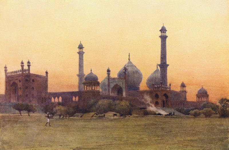La Jumma Musjid, Delhi, au Coucher du Soleil - Alexander Henry Hallam Murray