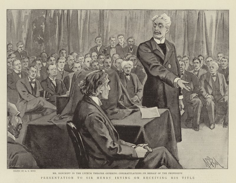 Présentation à Sir Henry Irving lors de la réception de son titre - Alexander Stuart Boyd