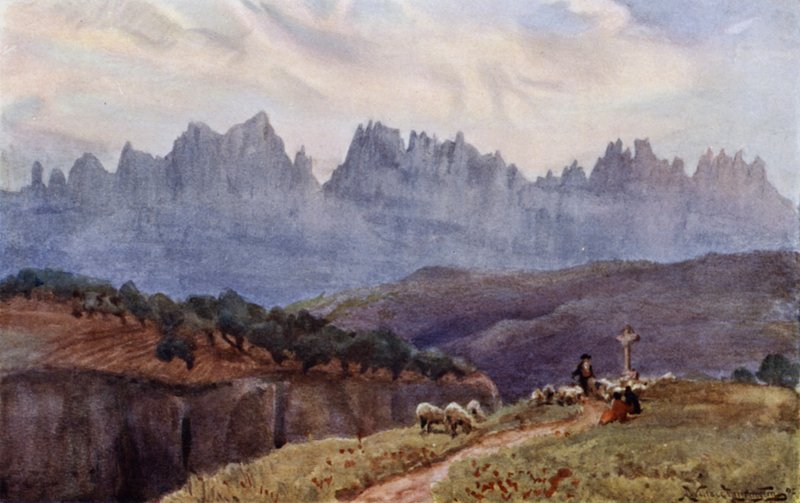 Les montagnes de Montserrat depuis Manresa, près de Barcelone - Alexander Wallace Rimington