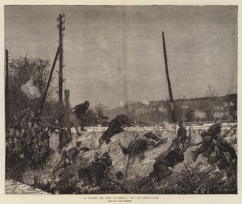 Une bagarre sur le chemin de fer - Alfred Brunel de Neuville