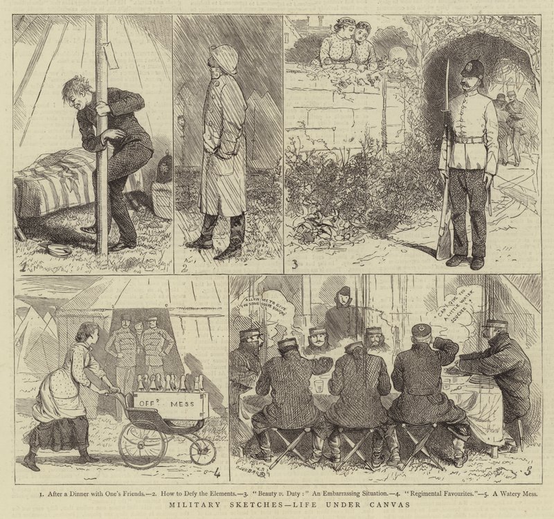 Croquis militaires, vie sous la tente - Alfred Chantrey Corbould