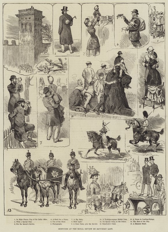 Croquis à la revue royale de samedi dernier - Alfred Courbould