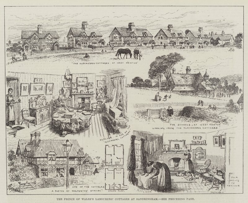 Les cottages des ouvriers du Prince de Galles à Sandringham - Alfred Courbould