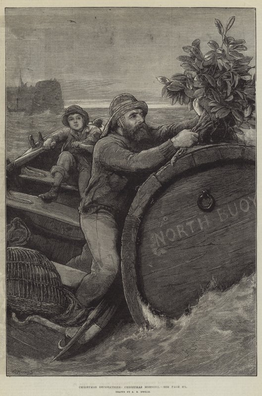 Décorations de Noël, matin de Noël - Alfred Edward Emslie