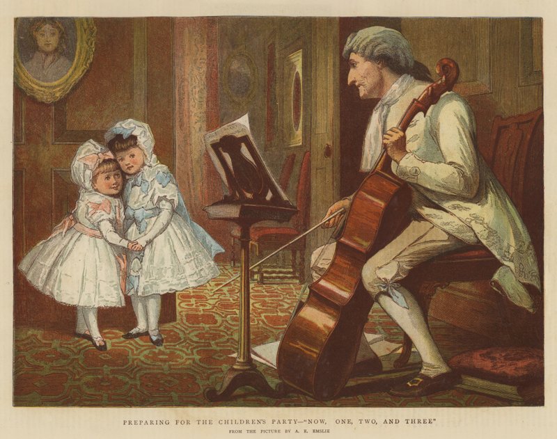 Préparation pour la fête des enfants, Maintenant, Un, Deux, et Trois - Alfred Edward Emslie