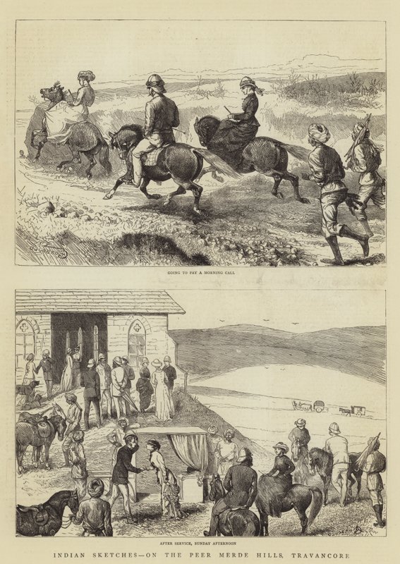 Esquisses indiennes, sur les collines de Peer Merde, Travancore - Alfred Chantrey Corbould