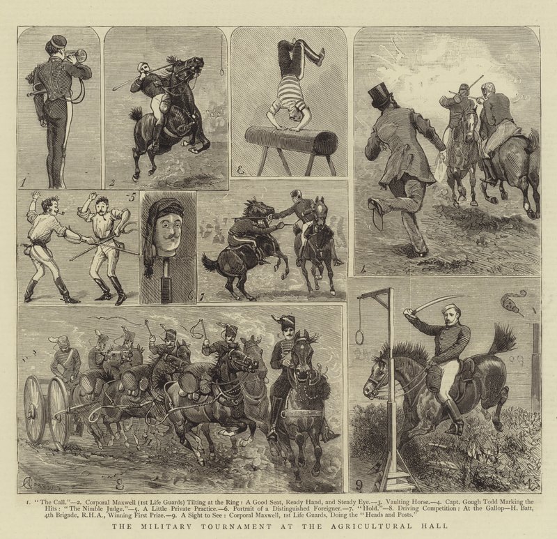 Le tournoi militaire au Agricultural Hall - Alfred Chantrey Corbould