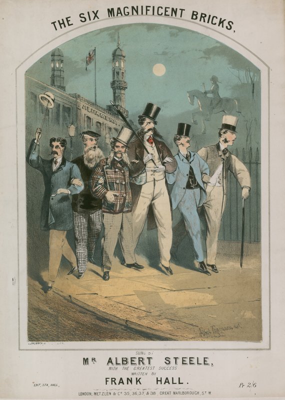 Partition musicale pour The Six Magnificent Bricks chanté par Albert Steele, écrit par Frank Hall - Alfred Concanen