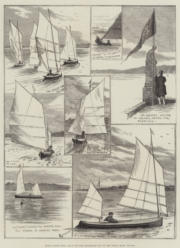 Royal Canoe Club, Course pour la Challenge Cup au Welsh Harp, Hendon - Alfred Courbould