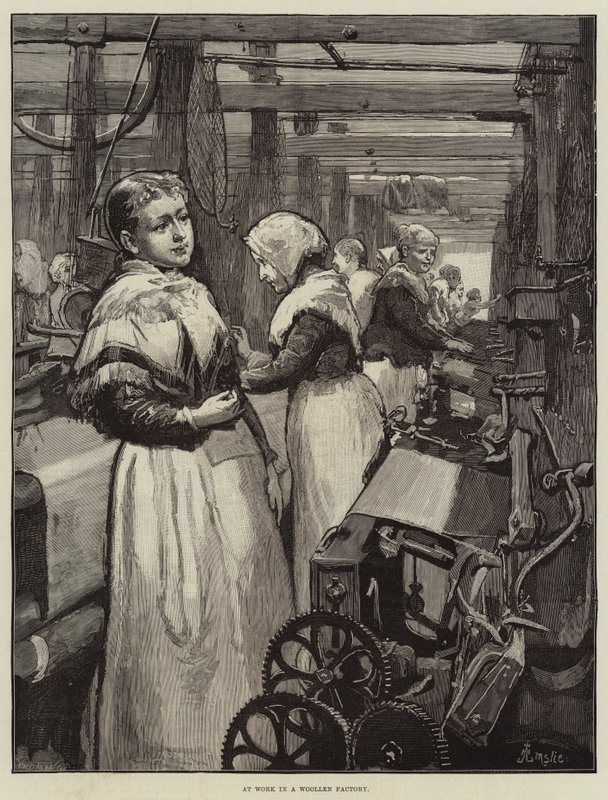 Au travail dans une usine de laine - Alfred Edward Emslie