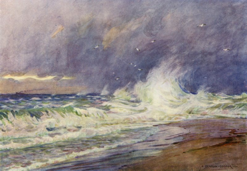 Danemark : Le Skaw, rencontre de la mer du Nord et du Kattegat - Alfred Heaton Cooper