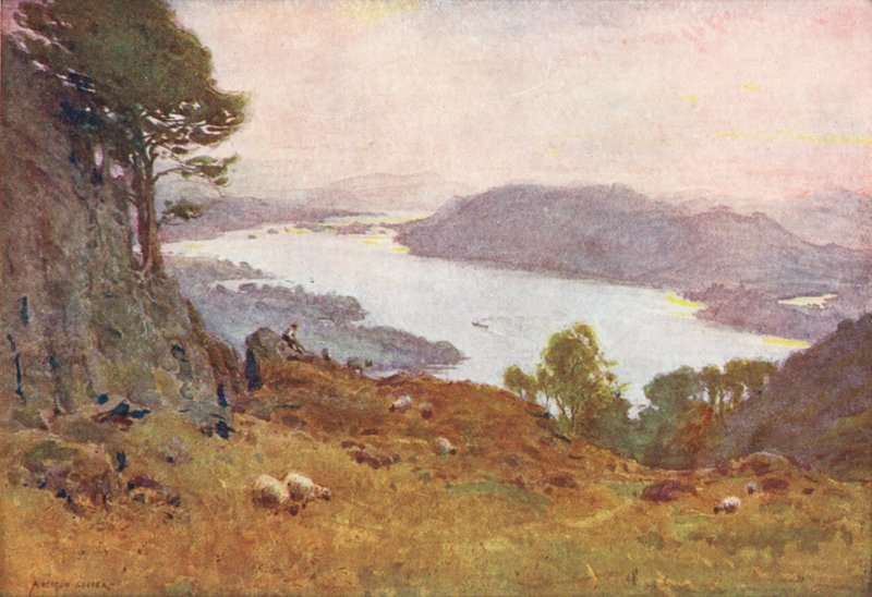 District des Lacs : Windermere depuis Wansfell, coucher du soleil - Alfred Heaton Cooper