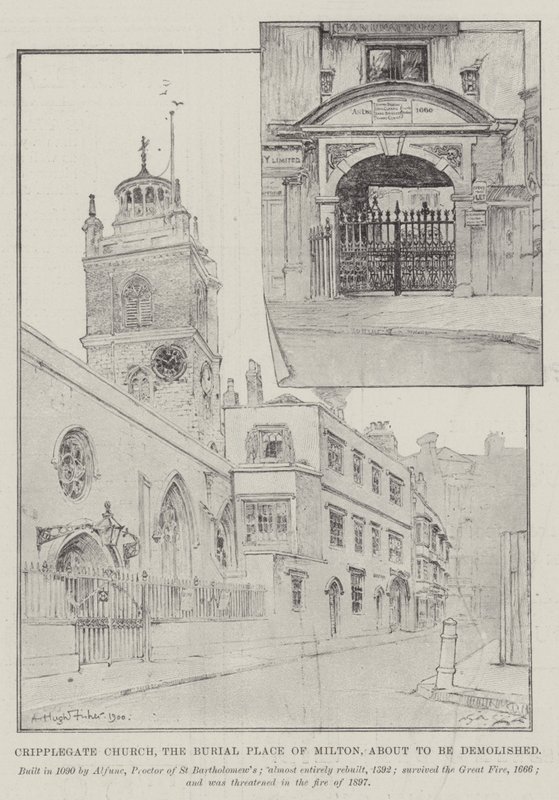 Église de Cripplegate, le Lieu de Sépulture de Milton, sur le point d