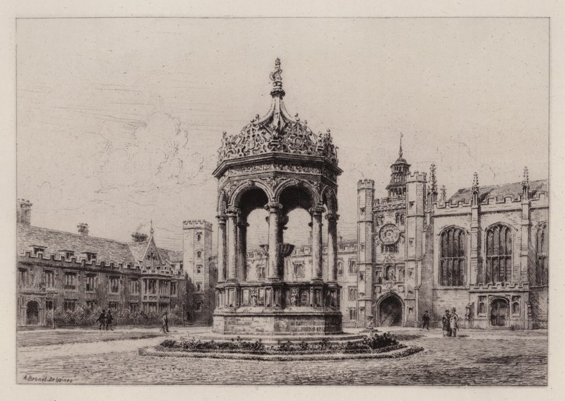 Cambridge : La grande cour du Trinity College - Alfred Louis Brunet Debaines