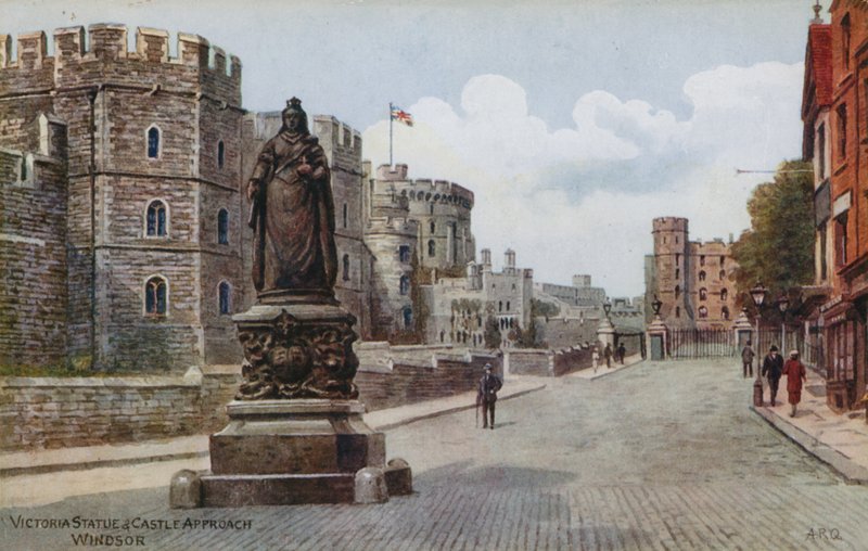 Statue de Victoria et approche du château, Windsor - Alfred Robert Quinton