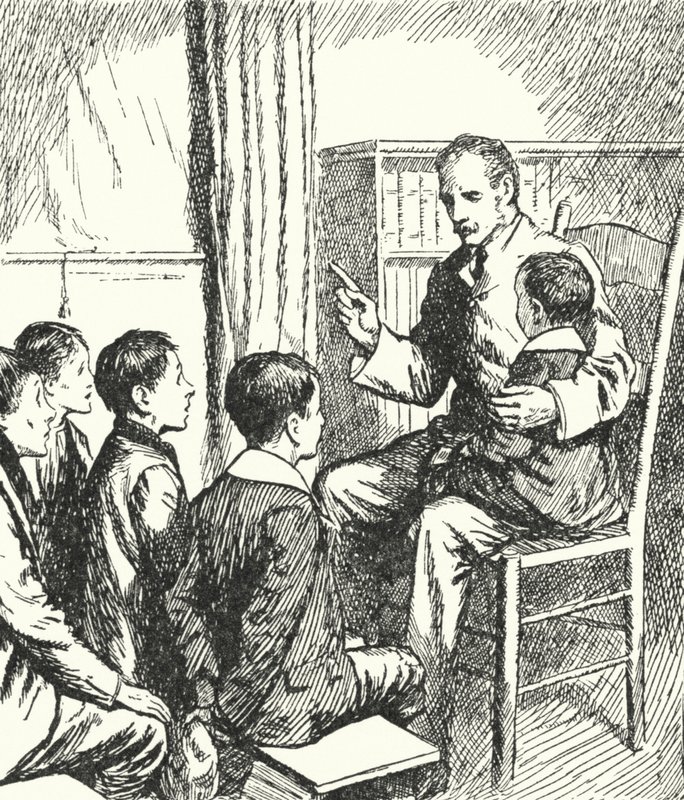 Le général Charles George Gordon racontant aux garçons en haillons de Gravesend des histoires de l