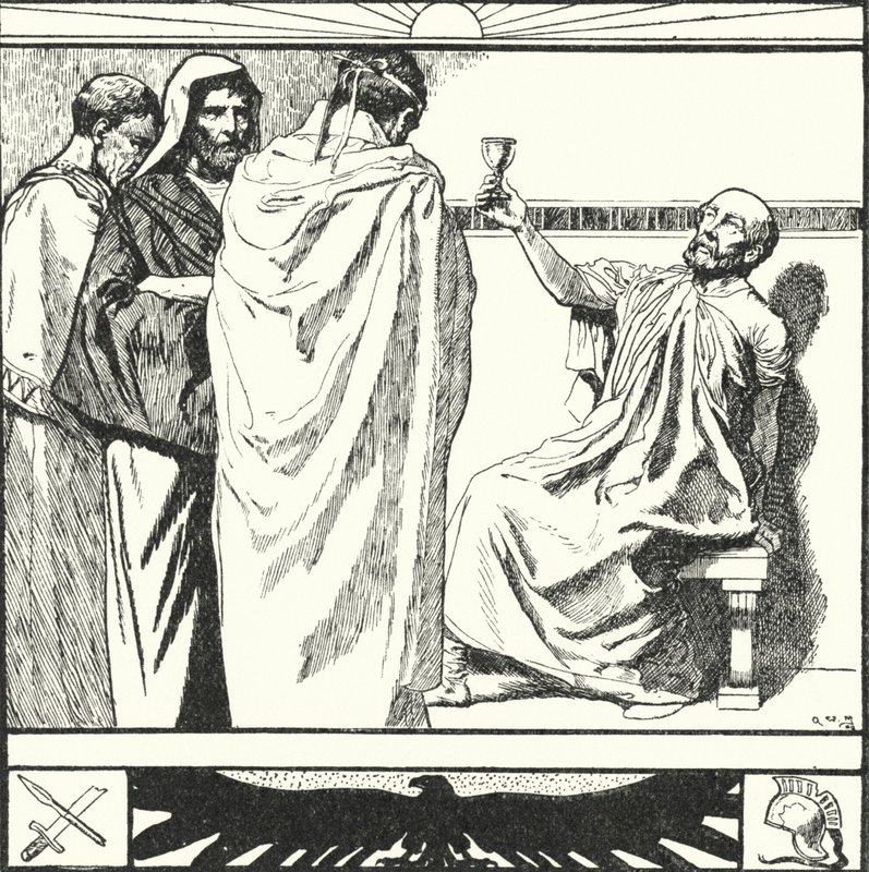 Hannibal se suicidant en prenant du poison, vers 181 av. J.-C. - Alfred Wallis Mills