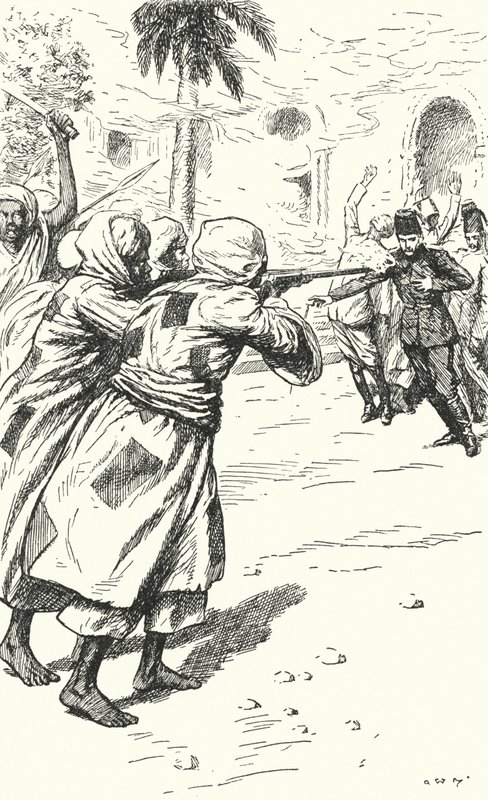 Assassinat du général Charles George Gordon par les Mahdistes, Khartoum, Soudan, 1885 - Alfred Wallis Mills