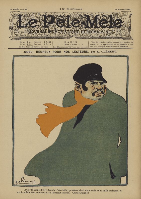 Oubli heureux pour nos lecteurs. Illustration pour Le Pêle-Mêle, 1902 - Aline Clement