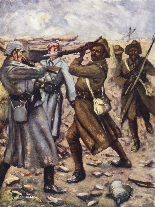 Le premier Indien à remporter la Croix de Victoria - Naik Darwan Singh Negi, Festubert, France, novembre 1914 (lithographie en couleur) - Allan (after) Stewart