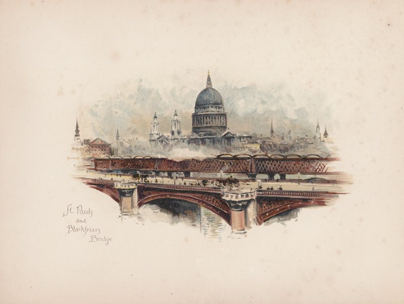 Londres familier : St Pauls et Blackfriars Bridge - Allan F. Barraud