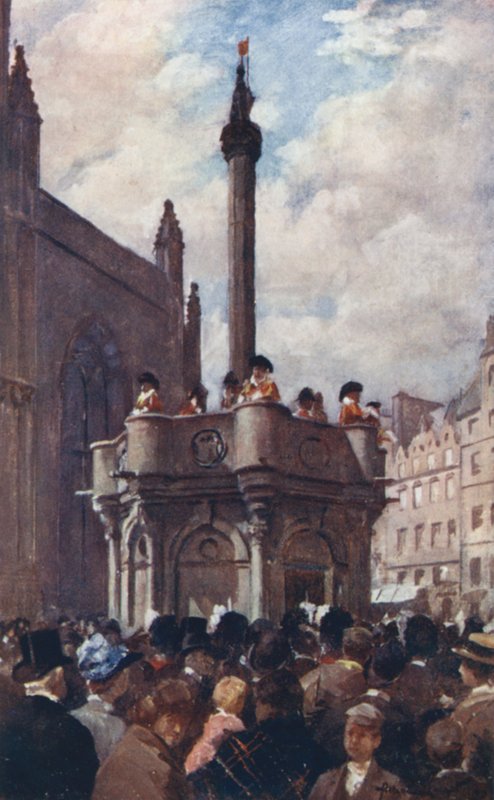 Une proclamation royale depuis le Mercat Cross - Allan Stewart