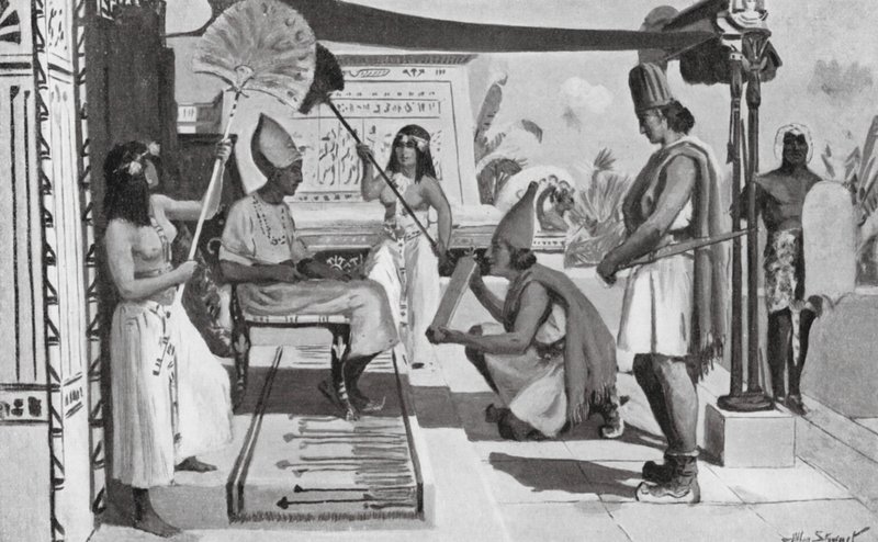 Ramsès II recevant une copie de son traité avec les Hittites - Allan Stewart