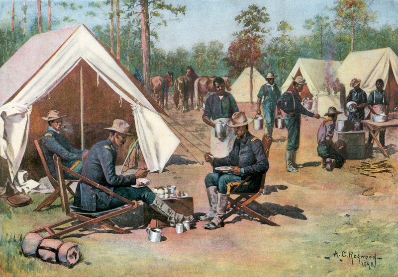 Pois sur une assiette--Mess des officiers, 9e cavalerie américaine, Port Tampa - Allen Carter Redwood