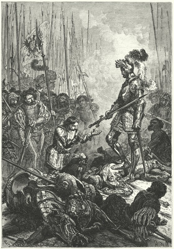 François Ier de France fait prisonnier à la bataille de Pavie - Alphonse Marie de (after) Neuville