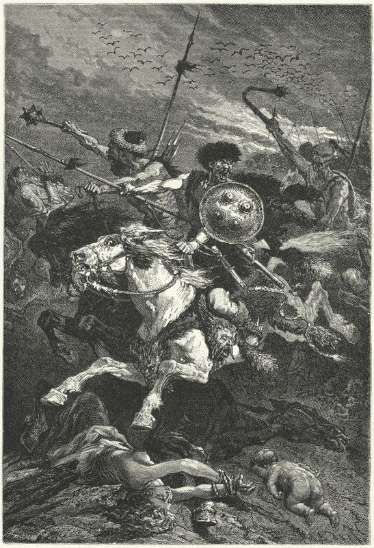 Les Huns chargeant à la bataille de Châlons, 451 - Alphonse Marie de (after) Neuville