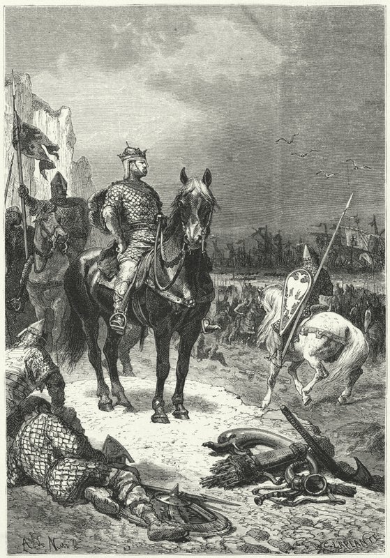 Débarquement de la flotte normande de Robert Guiscard en Sicile - Alphonse Marie de (after) Neuville