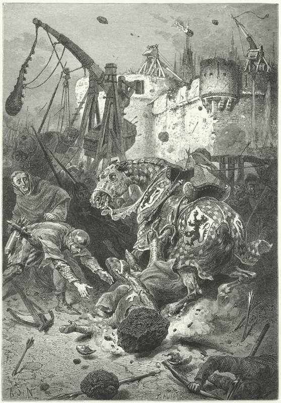 La mort de Simon de Montfort au siège de Toulouse - Alphonse Marie de (after) Neuville