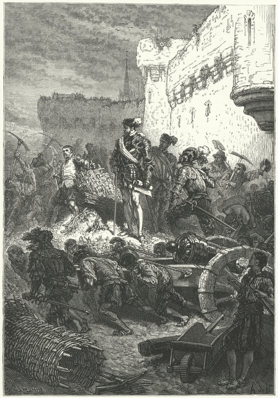 François, duc de Guise supervisant la construction des défenses de Metz, 1552 - Alphonse Marie de after Neuville