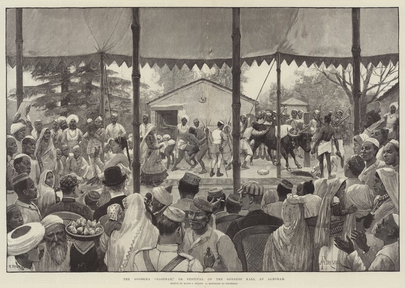 Le Daserah Goorkha, ou Festival de la déesse Kali, à Almorah - Amedee Forestier