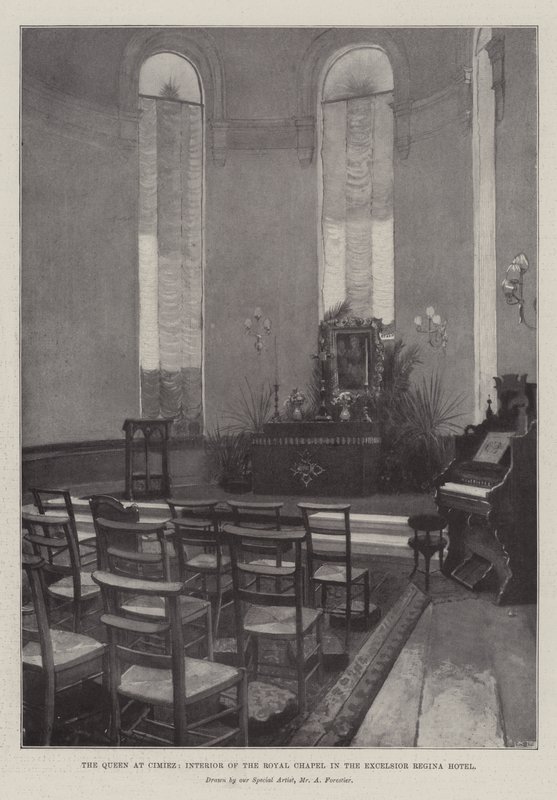 La Reine à Cimiez, intérieur de la chapelle royale de l