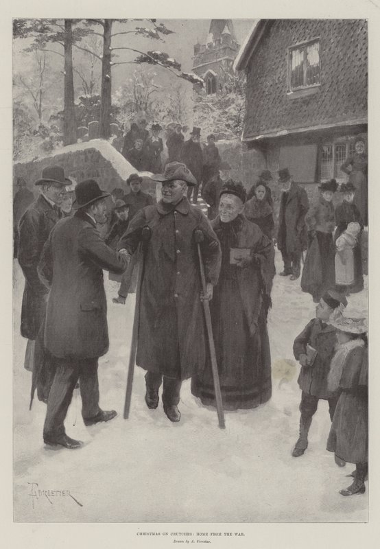 Noël sur des béquilles, retour de la guerre - Amedee Forestier