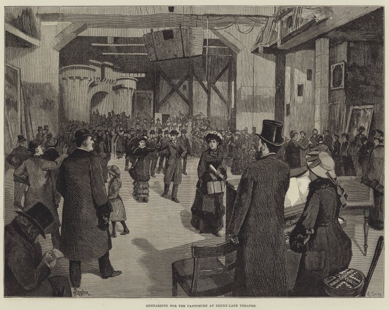 Répétition pour la pantomime au théâtre de Drury-Lane - Amedee Forestier