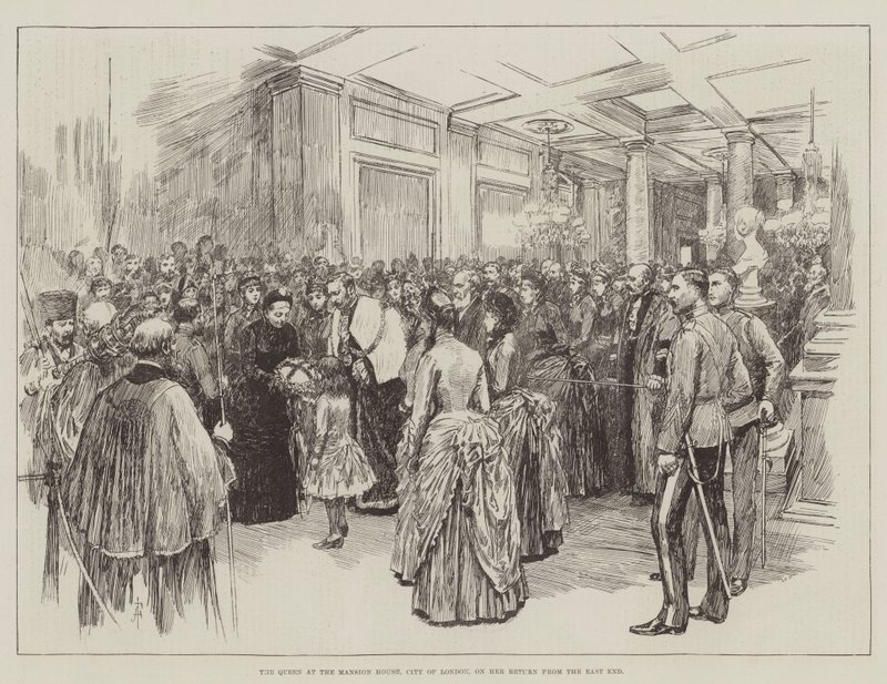 La reine au Mansion House, City de Londres, à son retour de l
