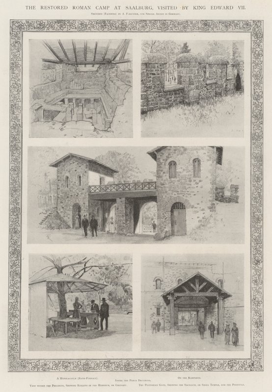 Le camp romain restauré à Saalburg, visité par le roi Édouard VII - Amedee Forestier