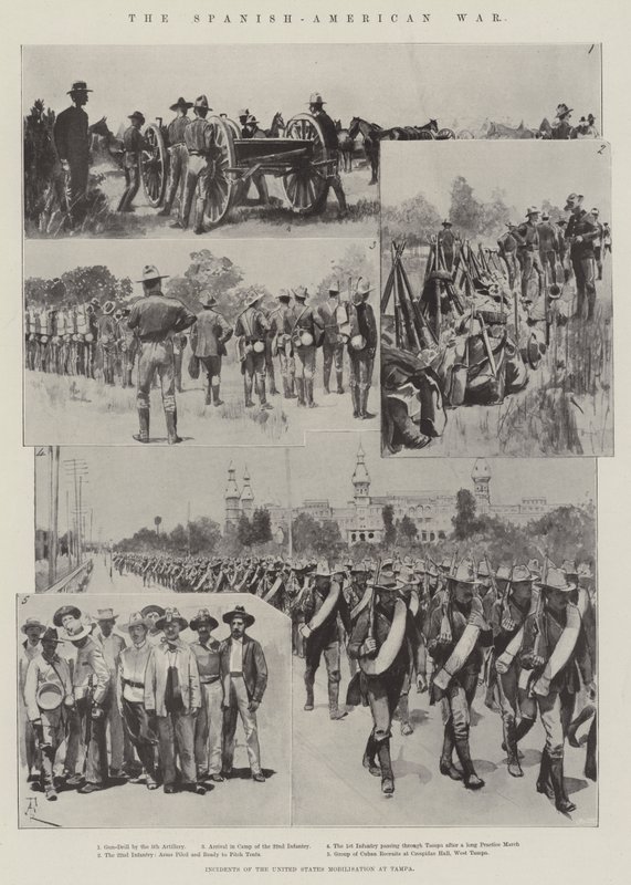 La guerre hispano-américaine, incidents de la mobilisation des États-Unis à Tampa - Amedee Forestier