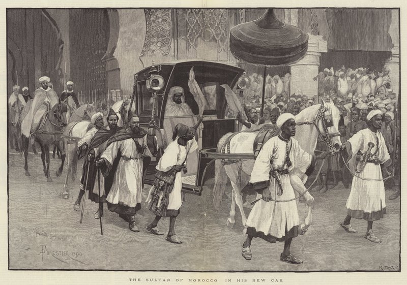 Le Sultan du Maroc dans son nouveau cab - Amedee Forestier
