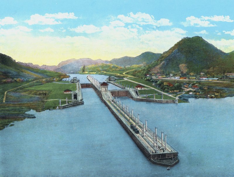 Vue aérienne des écluses de Pedro Miguel, canal de Panama - American Photographer (after)