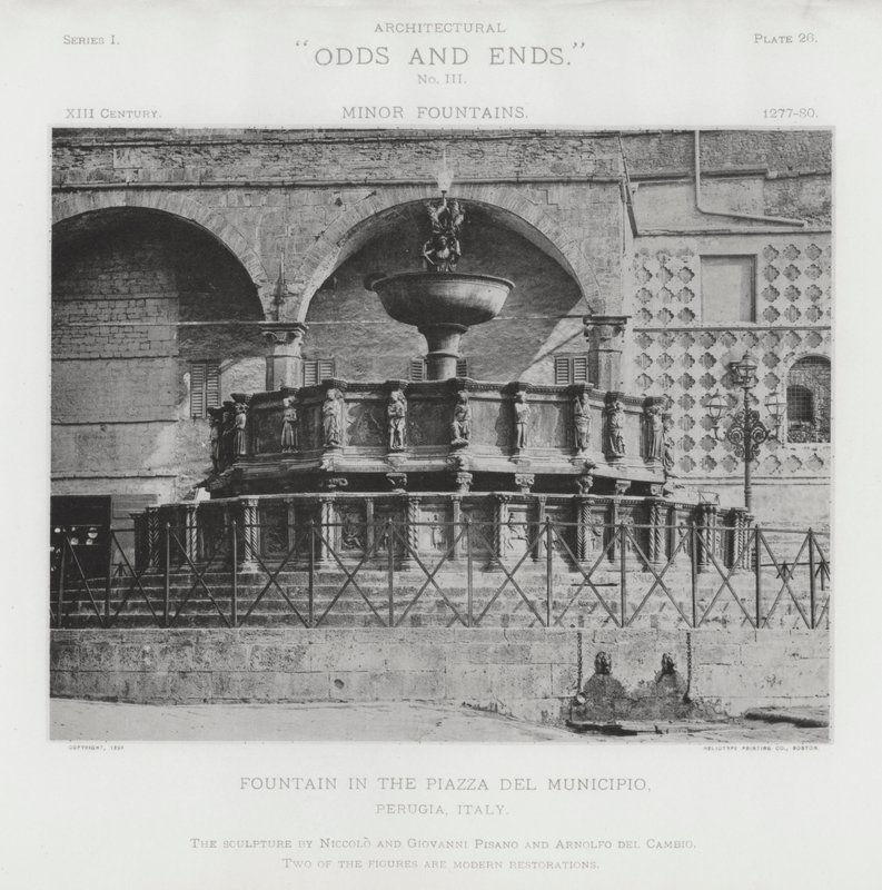 Fontaine sur la Piazza Del Municipio, Pérouse, Italie - American Photographer (after)