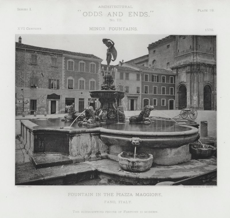 Fontaine sur la Piazza Maggiore, Fano, Italie - American Photographer (after)